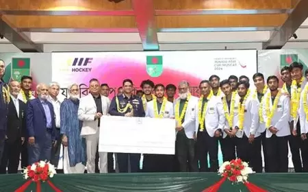 যুব হকি দলকে ৫ লাখ টাকা পুরস্কার ঘোষণা