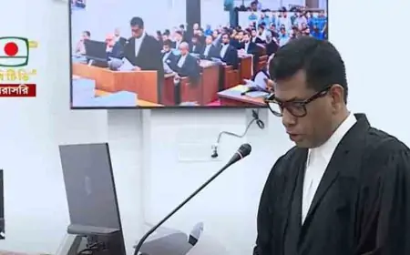 ট্রাইব্যুনালে শেখ হাসিনার বিরুদ্ধে সূচনা বক্তব্য শুরু, বিচারকাজ সরাসরি সম্প্রচার
