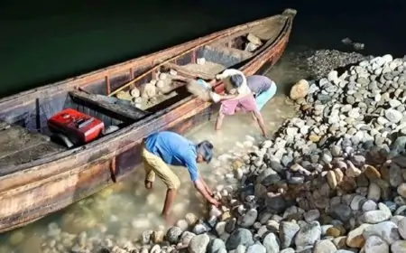 সিলেটে সাদা পাথর লুটপাট: অভিযানে ১২ হাজার ঘনফুট পাথর উদ্ধার