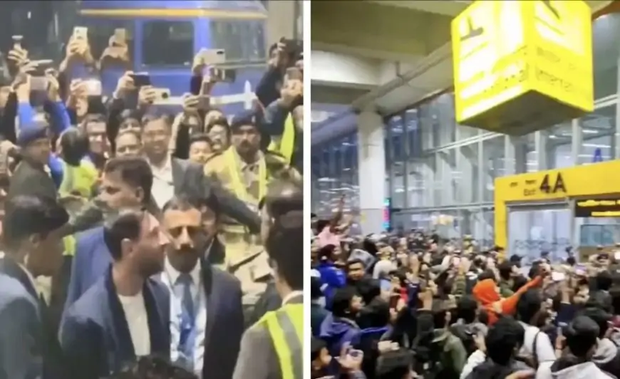 কলকাতায় পৌঁছালেন মেসি, ভোররাতে বিমানবন্দরে ভক্তদের ঢল