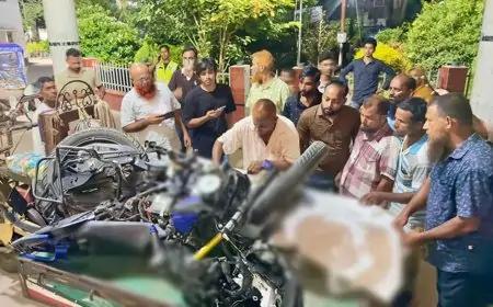 ভাঙ্গায় বাস ও মোটরসাইকেলের মুখোমুখি সংঘর্ষে নিহত ৩ 